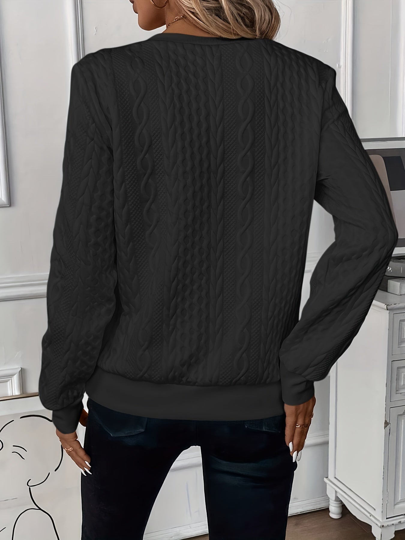 Élora - Pull à col zippé et tricot torsadé pour femme