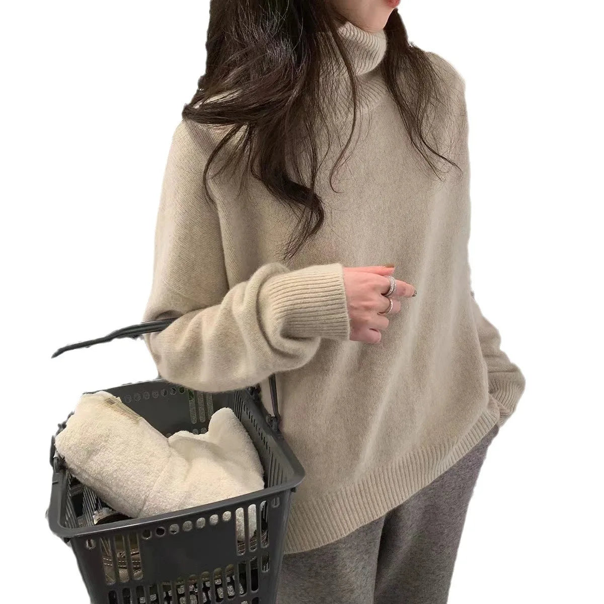 Chloé | Pull col roulé oversize en matière douce