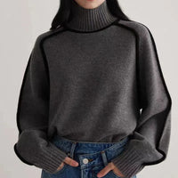 Pull à col roulé noir