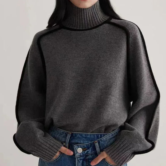 Pull à col roulé noir
