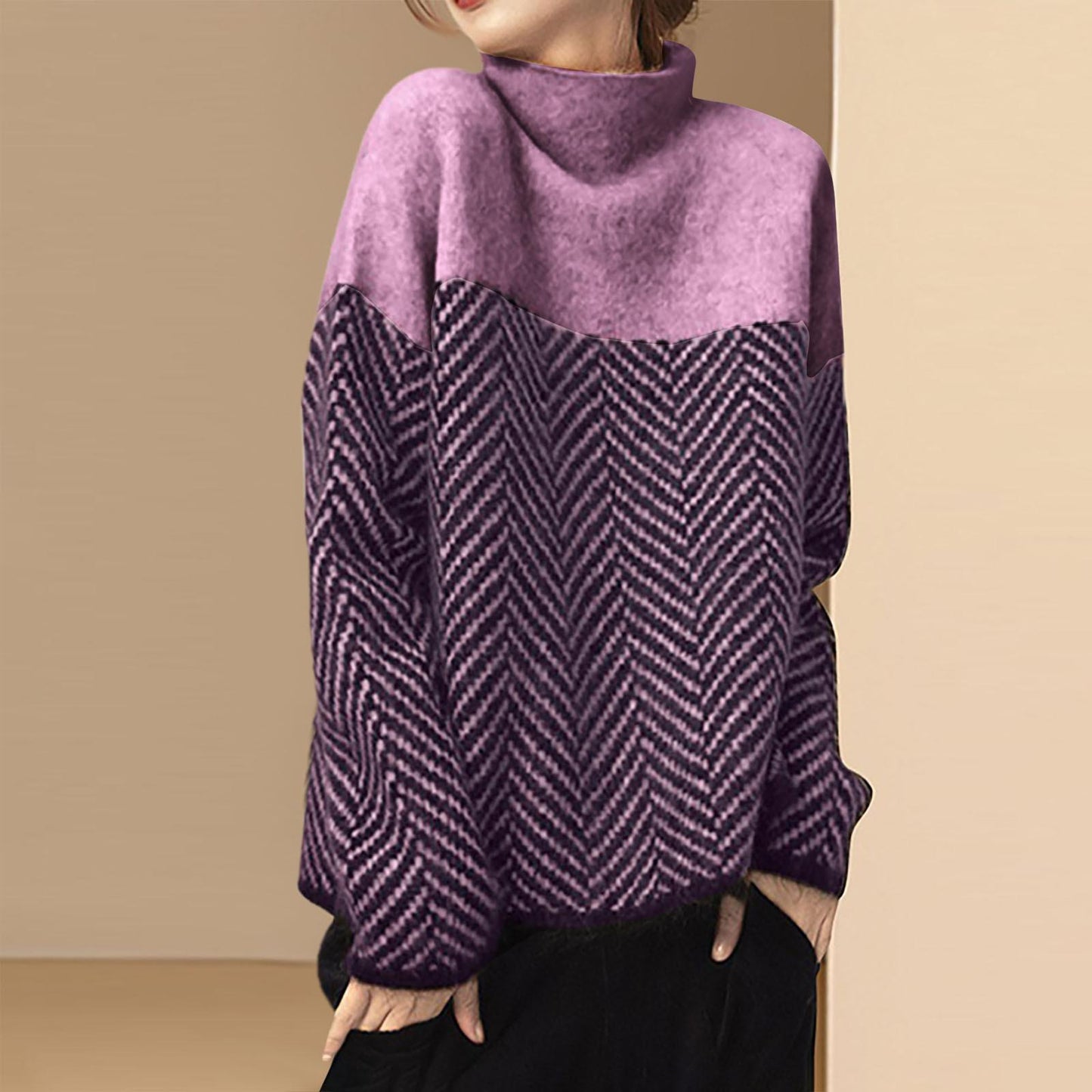 Élora - Pull à col roulé en coton