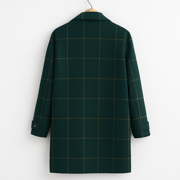 Élise | Manteau en Laine à Carreaux Classique