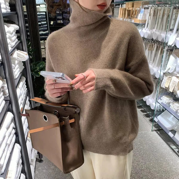 Chloé | Pull col roulé oversize en matière douce