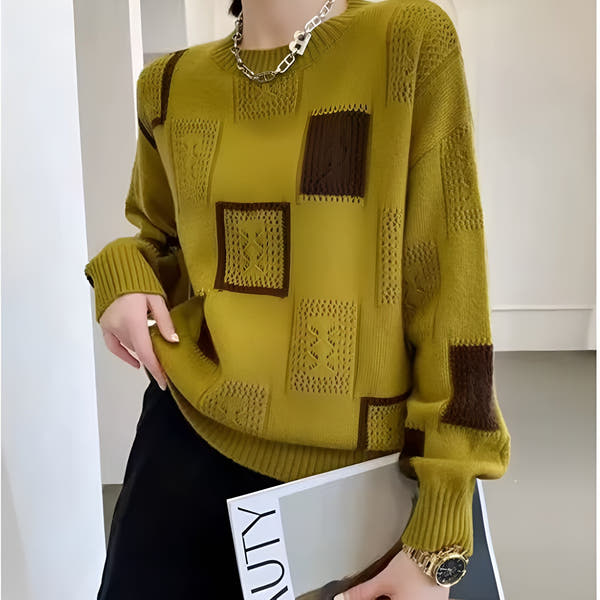 Renata | Pull Élégant à Motifs Géométriques Ajourés