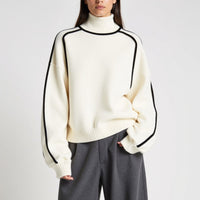 Élora - Pull à col roulé beige